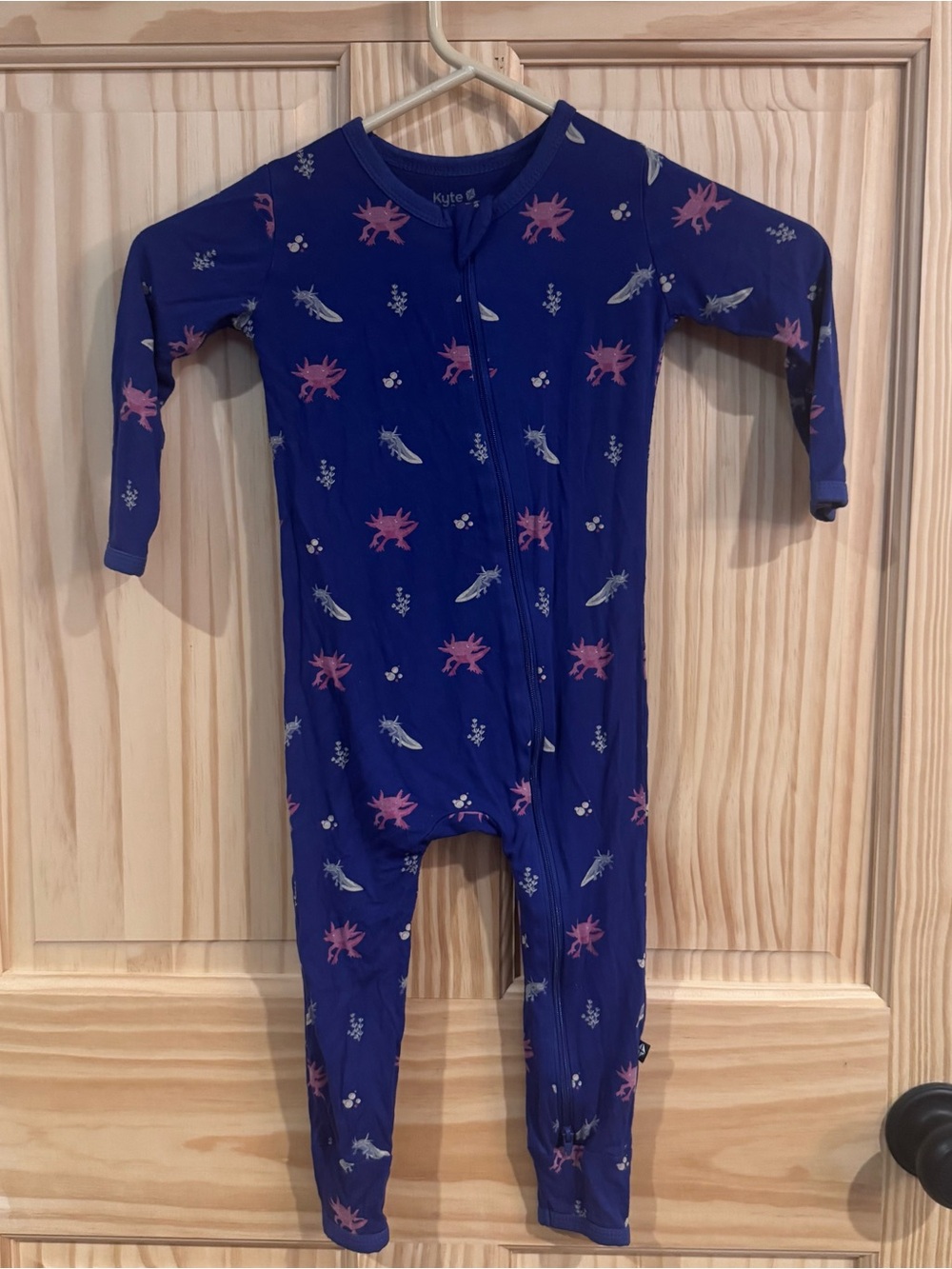 Kyte‎ Baby Axolotl Bamboo Zipper Romper Blue Pink 3T Pajamas One Piece Pajamas